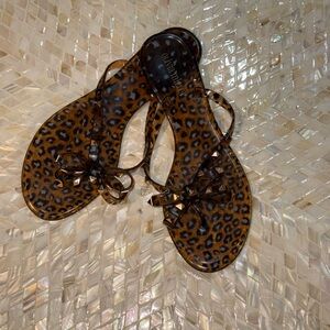 Olivia Miller Brown Leopard Print Sandals